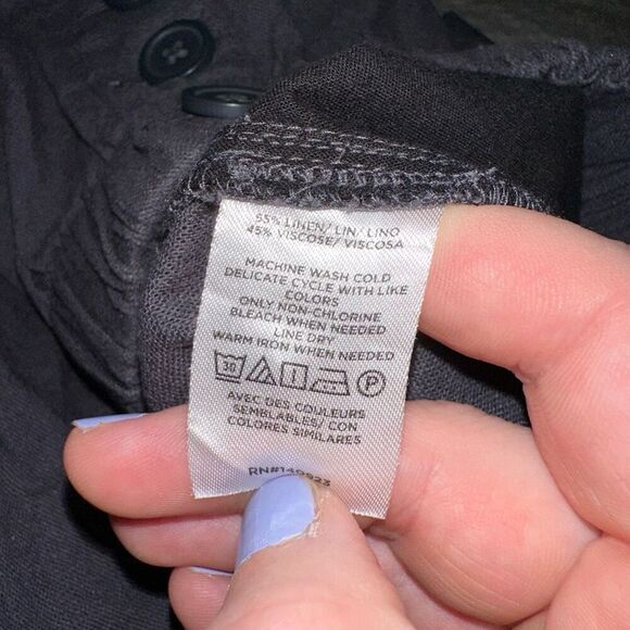 LOFT Outlet Women’s Dark Gray Linen Blend Pants Size Small Petite - Picture 7 of 11
